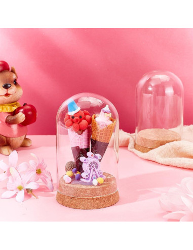 Campana Tarro de Vidrio PH PandaHall 4pcs 6.5x11cm Decoración