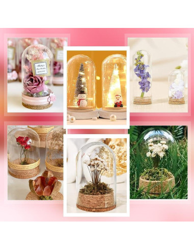 Campana Tarro de Vidrio PH PandaHall 4pcs 6.5x11cm Decoración