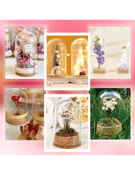 Campana Tarro de Vidrio PH PandaHall 4pcs 6.5x11cm Decoración