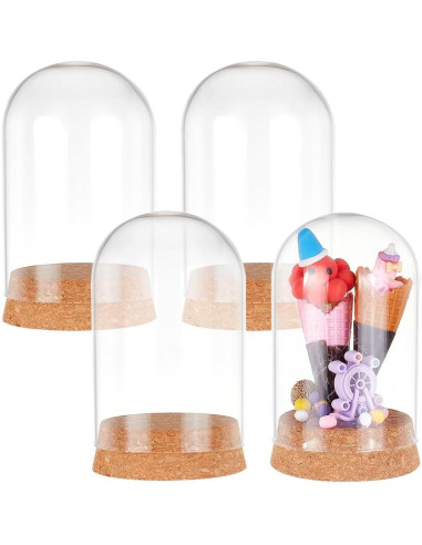 Campana Tarro de Vidrio PH PandaHall 4pcs 6.5x11cm Decoración