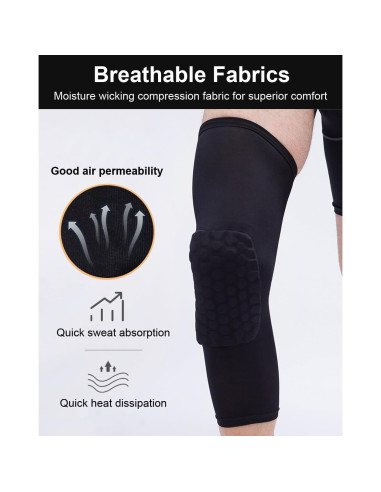 2 Mangas de Rodilla Compresivas SUJAYU para Baloncesto - Blanco Mediano