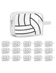 16PCS Bolsa Cosmética Voleibol PVC Transparente Impermeable