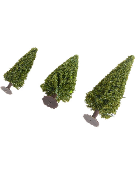 10 Árboles de Cedro alblinsy para Diorama Miniatura Verde