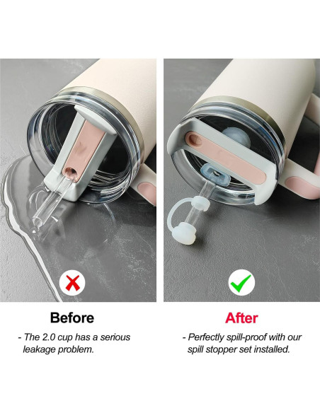 Juego de Tapas Antiderrame HOMDSG para Stanley Cup 2.0 1.18L 0.89L