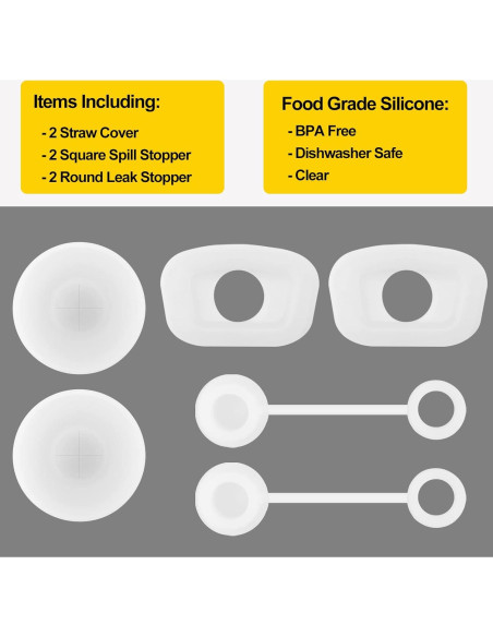 Juego de Tapas Antiderrame HOMDSG para Stanley Cup 2.0 1.18L 0.89L