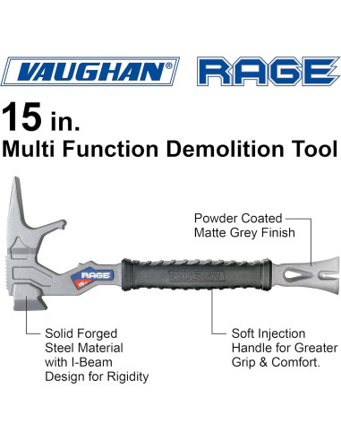 Herramienta de Demolición Vaughan 38 cm Multifuncional Azul
