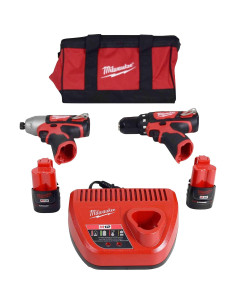 Kit Taladro/Impacto Milwaukee M12 12V 3.27kg 275 in-lb Torque 2