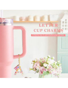 Encanto de Letra Rosa CCINPPY para Taza Stanley 1 PCS 2