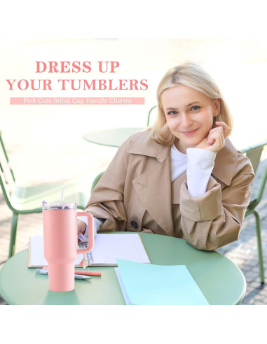 Encanto de Letra Rosa CCINPPY para Taza Stanley 1 PCS