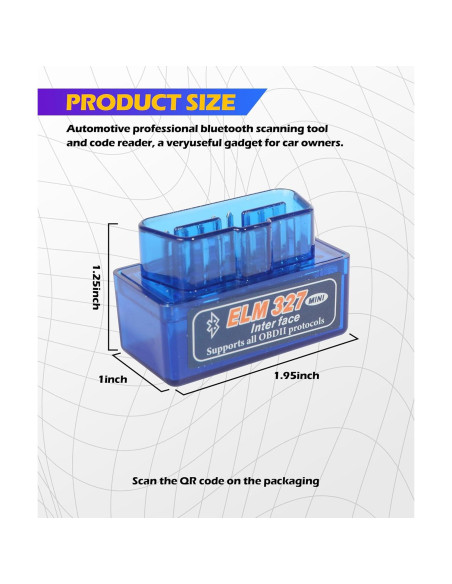 Escáner OBD2 Bluetooth SCUARI 2740SMY001 Diagnóstico 12V