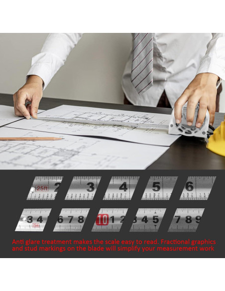 Cinta Métrica Retráctil 7.5m DNAMYJME Doble Lado Impermeable Cinta Métrica Retráctil 7.5m DNAMYJME Doble Lado Impermeable