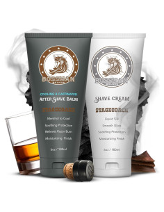 Combo de Afeitado Bossman Liquid Silk - Crema y Balsamo Stagecoach