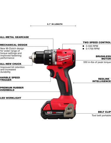 Kit Milwaukee M18 2 Herramientas Sin Escobillas Taladro/Impacto