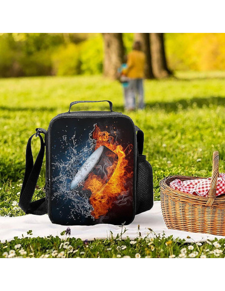 Caja de Almuerzo Aislada ZHXR Puck Fuego y Agua 26.7x20.3cm