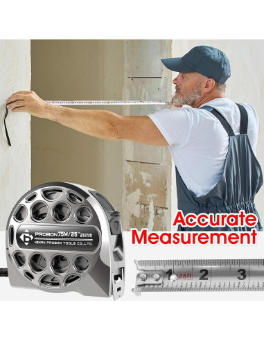 Cinta Métrica Retráctil Acero Inoxidable 7.5m KNFFSAAJL