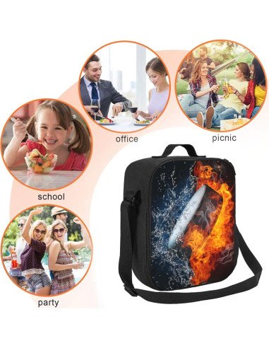 Caja de Almuerzo Aislada ZHXR Puck Fuego y Agua 26.7x20.3cm