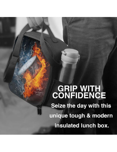 Caja de Almuerzo Aislada ZHXR Puck Fuego y Agua 26.7x20.3cm