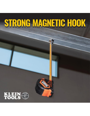 Cinta Métrica Klein Tools 7.5 m Doble Gancho Resistente
