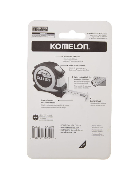 Cinta Métrica Komelon PSE55E 5M Auto Bloqueo Amarillo/Negro
