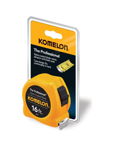Cinta Métrica Komelon 4916 4.9m Acero Nylon Caja Amarilla