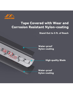 Cinta de Medir JIMIHOME 3.66 m Resistente y Compacta 2