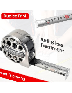 Cinta Métrica Retráctil 7.5m Acero Inoxidable PoDhey 2PCS 2