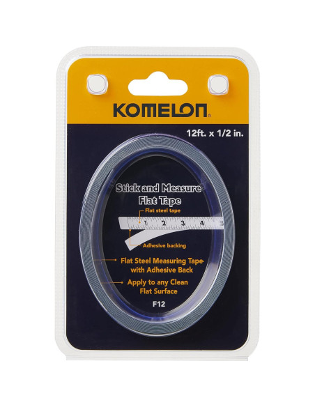 Cinta Métrica Plana Komelon F12 3.7m con Respaldo Adhesivo