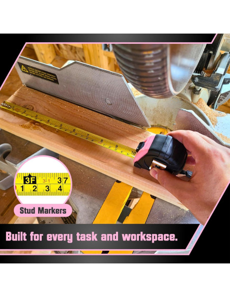 Cinta Métrica Bullseye 3.6m Rosa Compacta Retráctil