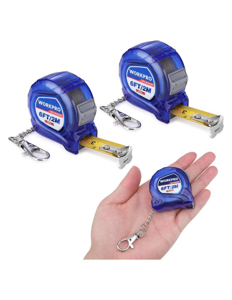Cinta Métrica Mini WORKPRO 2 Pcs 6m Portátil Azul