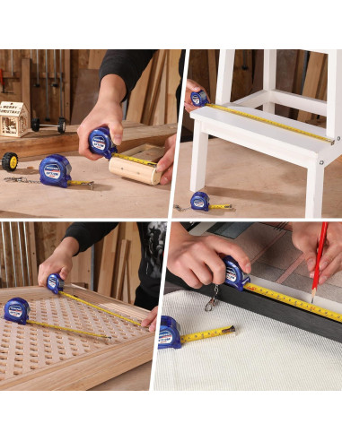 Cinta Métrica Mini WORKPRO 2 Pcs 6m Portátil Azul