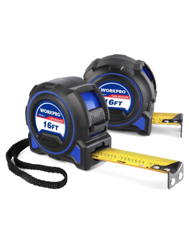 Cinta Métrica WORKPRO 3m, 2Pcs Cinta de Medición Robusta