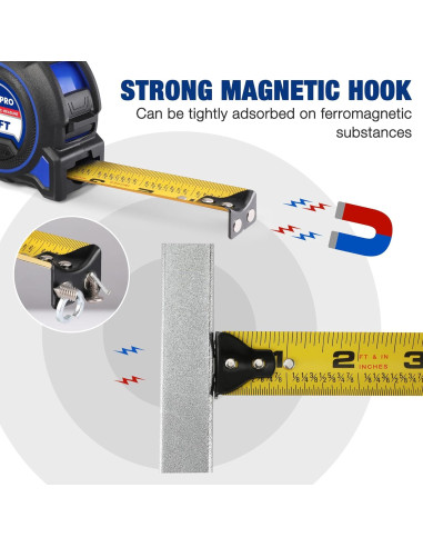 Cinta Métrica WORKPRO 3m, 2Pcs Cinta de Medición Robusta
