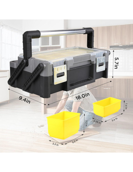 Caja de herramientas 18" Olympia Tools con compartimentos