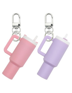 Llavero Mini Tumbler 2PCS Rosa Morado para Mujeres