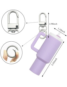 Llavero Mini Tumbler 2PCS Rosa Morado para Mujeres 2