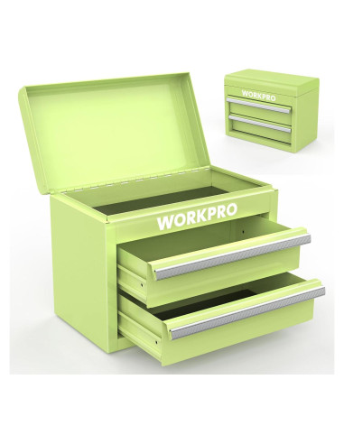 Caja de Herramientas Mini WORKPRO Verde Macaron 2 Cajones