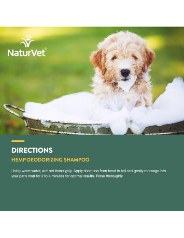 Champú Desodorante para Perros NaturVet - Avena y Miel 453 g