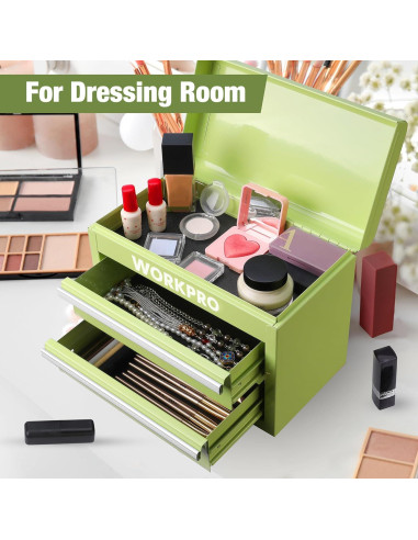 Caja de Herramientas Mini WORKPRO Verde Macaron 2 Cajones