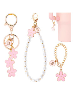 Llavero Inicial Personalizado 3PC Rosa Stanley Charms