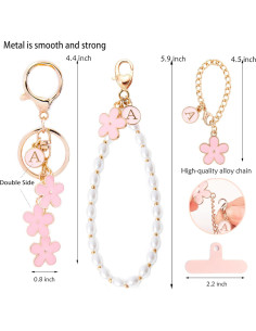 Llavero Inicial Personalizado 3PC Rosa Stanley Charms 2