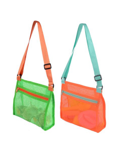 Bolsa de Malla para Recoger Conchas MUYIZI - Niños Naranja/Verde