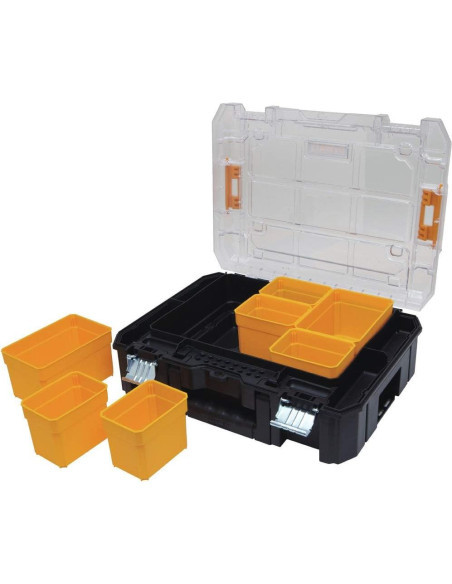 Organizador DEWALT TSTAK con tapa transparente 7 compartimentos Organizador DEWALT TSTAK con tapa transparente 7 compartimentos