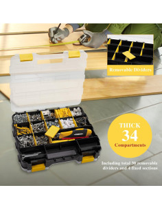 Caja Organizadora AIDY-PRO 34 Compartimentos Amarilla 2