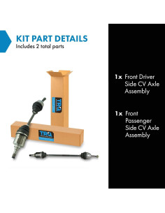 Conjunto de Eje CV TRQ 2 Piezas para Toyota Corolla 2003-2008 2