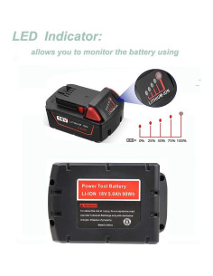 2 Baterías de Litio 5.0Ah 18V y Cargador Milwaukee M18 2
