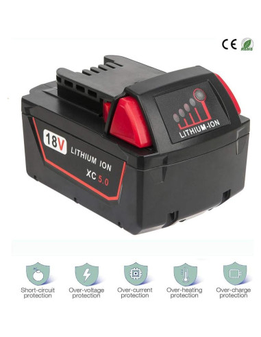 2 Baterías de Litio 5.0Ah 18V y Cargador Milwaukee M18