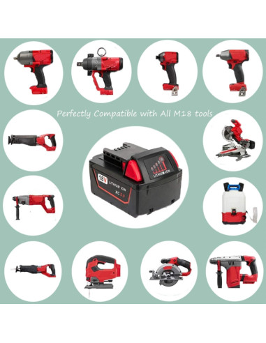 2 Baterías de Litio 5.0Ah 18V y Cargador Milwaukee M18