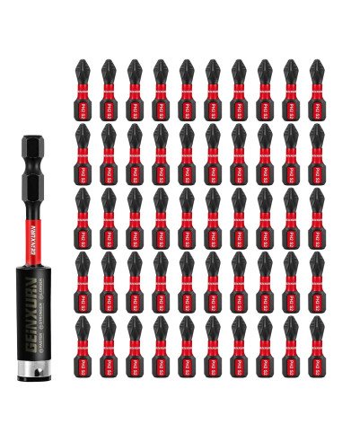 Set 51 Puntas Destornillador PH2 Geinxurn Anti-deslizante