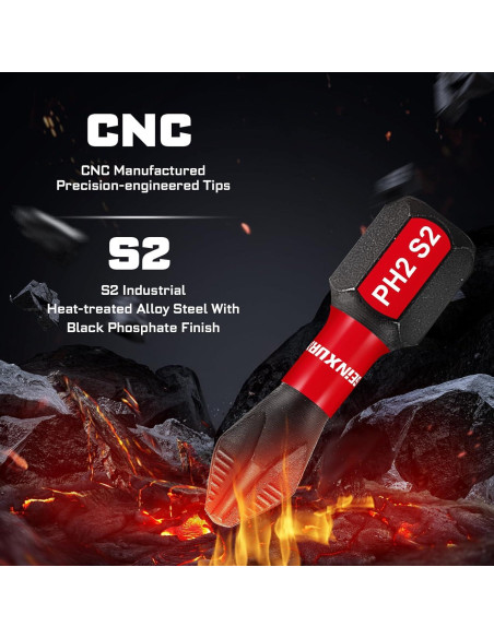 Set 51 Puntas Destornillador PH2 Geinxurn Anti-deslizante