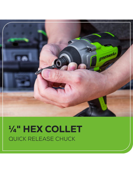 Destornillador de Impacto Greenworks 24V 2650 Nm 3 Velocidades